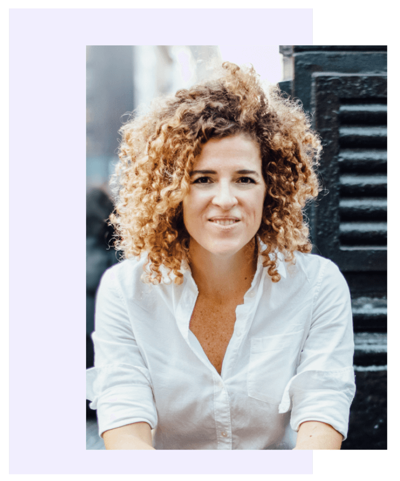 Sarah Doody sitting on stoop in NYC